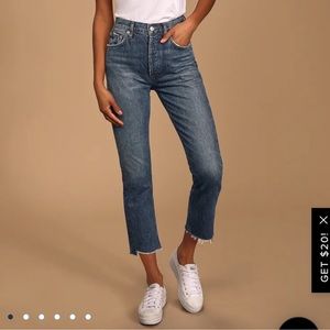 AGOLDE Riley Dark Wash High-Rise Cropped Jeans Size 27